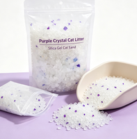 Litière pour chat décorative en cristal violet 3L, agglomération rapide, hautement absorbante, faible dispersion, silice sûre