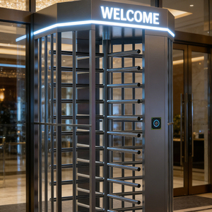 بوابة دوارة أوتوماتيكية مزدوجة الاتجاه مضادة للتسلل مع طلاء مسحوق وارتفاع كامل مع تقنية التعرف على الوجه ونظام RFID - Product Image 4