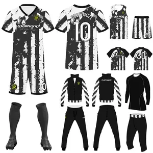 Wholesale Top Quality Custom Soccer Wear Youth Football Jersey Team Uniforms Sublimation Digital Printing Soccer Jersey Set