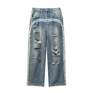 Pantalones Vaqueros Harem de Moda <span class=keywords><strong>Hip</strong></span> <span class=keywords><strong>Hop</strong></span> para Hombre, <span class=keywords><strong>Ropa</strong></span> de <span class=keywords><strong>Estilo</strong></span> Coreano Kpop, Pantalones Vaqueros Holgados, Pantalones Deportivos de Calle, Pantalones Vaqueros de Mezclilla para Hombre - Product Image 4