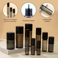 Bouteilles en plastique PET d'injection de sous-remplissage 10ml 30ml 100ml 120ml petit flacon compte-gouttes d'huile corporelle semi-transparent noir