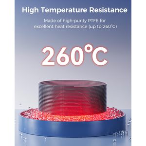 Tubo de PTFE Creality de 4m, 1.5mm de Espesor de Pared, Canal Interior en Forma de Estrella, Resistente a Altas Temperaturas, del Fabricante - Product Image 5