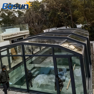 Grande véranda solaire chinoise moderne préfabriquée en aluminium et verre, toutes saisons, double vitrage trempé, faible émissivité, personnalisable - Product Image 4