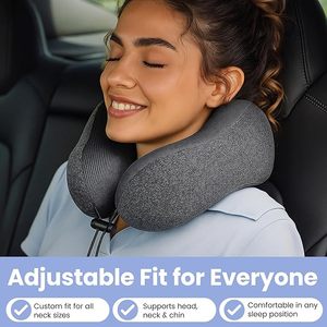 Vente d'usine 100% oreiller de cou de voyage en mousse à mémoire de forme pure pour appui-tête de <span class=keywords><strong>vol</strong></span> sommeil accessoires d'avion portables gris foncé - Product Image 3