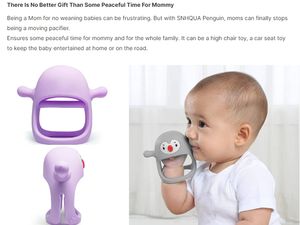 <span class=keywords><strong>Smile</strong></span> penguin's Soft Silicone ciuccio giocattolo a forma di pinguino lenitivo massaggiagengive per neonati resistente alle gocce all'ingrosso - Product Image 4