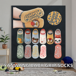 YANWANG Chaussettes respirantes décontractées antidérapantes pour bébés filles, 5 paires, chaussettes à motif de <span class=keywords><strong>dinosaure</strong></span> (3-5 ans) - Product Image 2