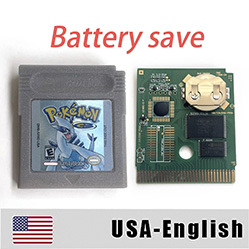 USA English battery save cart poke Red Blue Green Silver Yellow gold crystal <b>Game</b> Cartridge Video <b>Game</b> Console for gbc - Product Image 5