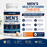 Comprimé multivitaminé OEM pour hommes avec Vitamine D3, B12, Zinc, Sélénium, soutien énergétique cellulaire avec herbes, soutien immunitaire et cardiaque