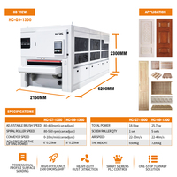 Machine à poncer le bois automatique FENGKAI HC-G9-1300 à 9 têtes, 25,7 kW, 1300 mm, pour sols en bois, meubles, avec PLC, CE