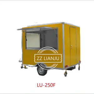 Trailer with upblast fan serving the American catering market,square outdoor concession pizza fryer griddle truck