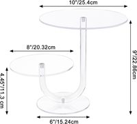 Support de gâteau transparent en acrylique transparent à 2 niveaux Support d'affichage de cupcake en acrylique Présentoir transparent