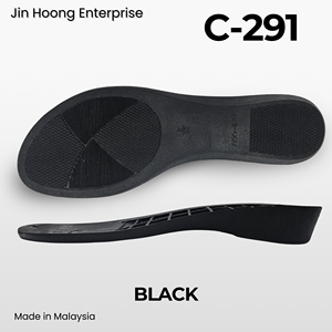 Jin Hoong <b>Women's</b> C-291 Black PVC Slippers Lightweight Durable Outsole Anti-Slip & <b>Water</b>-Resistant - Product Image 3