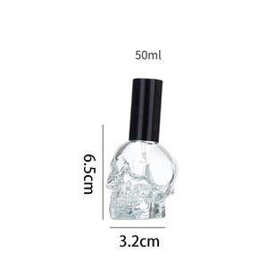 Recyclable 30ml Cosmetics <strong>Glass</strong> Spray <strong>Bottle</strong> Screw Cap Refillable Unique Shaped Frost Surface Empty Perfume <strong>Skull</strong> <strong>Bottle</strong> - Product Image 2