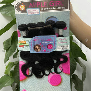 Presa di fabbrica personalizzabile tessuto brasiliano Apple Girl 5 + 1 crespi ricci P5/1 <span class=keywords><strong>extension</strong></span> di <span class=keywords><strong>capelli</strong></span> umani di alta qualità - Product Image 4