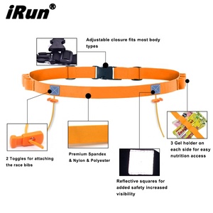 เข็มขัดหมายเลขแข่งไตรกีฬา IRun แบบยืดหยุ่น พิมพ์ลายตามสั่ง สำหรับวิ่งมาราธอน พร้อมช่องใส่ชิปจับเวลา - Product Image 2