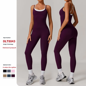 נשים ביגוד אתלטי onesie עובד בגדים נשים חתיכה אחת חדר כושר ניגודיות מהירה יבש יפה בחזרה לריצה - Product Image 2