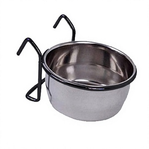 Vente en gros de bols à nourriture et à eau portables en acier inoxydable de 200 ml, réglables, avec support à crochet pour les perroquets et les oiseaux, mangeoire pour animaux de compagnie - Product Image 1