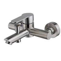 Ensemble de robinet de douche de salle de bain à poignée unique contemporain en acier inoxydable 304 ABS Triple Froid Mélangeur Chaud Doux Brossé Céramique Simple