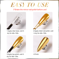 LILYCUTE Vernis à ongles métallique effet miroir argent et or 7 ml, marque privée, super brillant, vernis à ongles chromé pour salon