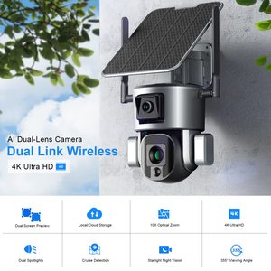 10x Zoom 4k 8MP không dây thông minh PIR an ninh máy ảnh ống kính kép ngoài trời năng lượng mặt trời Powered Spotlight con người phát hiện còi báo động máy ảnh - Product Image 6