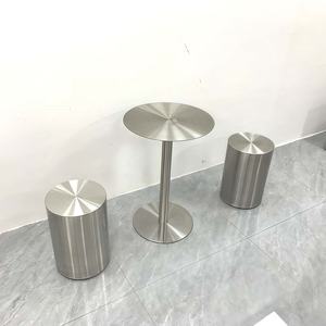 أثاث مطعم طاولة بيسترو صناعي من الفولاذ المقاوم للصدأ لغرفة المعيشة في الهواء الطلق والفنادق-جاهز للشحن - Product Image 5