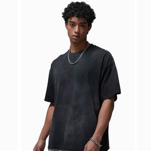 เสื้อยืดสตรีทแวร์วินเทจพิมพ์ลาย DTG แบบกำหนดเอง ผ้าฝ้าย 250 กรัม ซันวอช ดีไซน์ทำสีซีดแบบพ่นสี ทรงโอเวอร์ไซส์สำหรับผู้ชาย รับผลิตแบบ OEM - Product Image 6