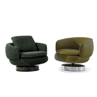 Fauteuil pivotant de luxe, mobilier moderne pour villa et hôtel, fauteuil d'appoint en tissu pour le loisir