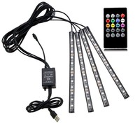 Éclairage d'ambiance intérieur de voiture, bande LED à commande vocale via application mobile, alimentation USB allume-cigare, accessoires d'éclairage de pieds pour voiture
