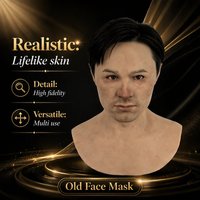 Masque de simulation de visage humain professionnel, effet peau ultra réaliste, couvre-tête entièrement en silicone, masque en silicone réaliste pour performance