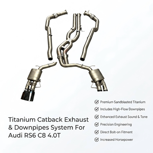 Escape trasero Vortex Bespoke de titanio arenado con tubos delanteros para Audi RS6 C8 4.0T Sport Solution - Product Image 1