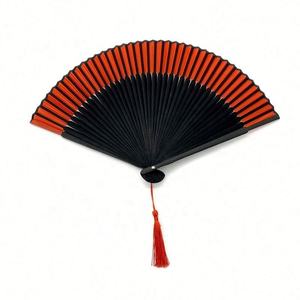 พัดมือถือพับได้ลายดอกไม้มีพัดแบบมีพู่ห้อยทำจากไม้ไผ่ - Product Image 3