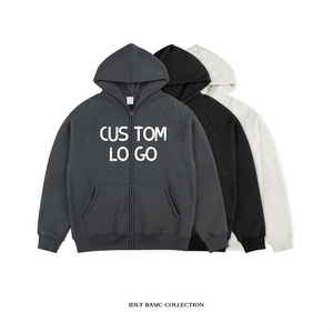 Sudaderas con Capucha Extra Grandes con Cierre y Logotipo Personalizado, 420 Gramos, Sudaderas con Capucha de Felpa de Algodón Grueso de Alta Calidad - Product Image 1