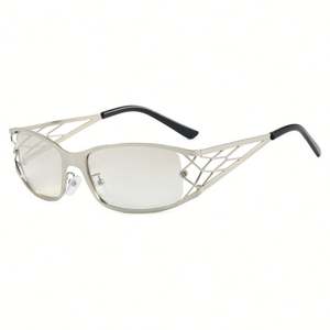 Lunettes de soleil carrées rétro en alliage tendance 2025 avec logo personnalisé, protection UV400, monture métallique ajourée, style Y2K punk pour hommes et femmes - Product Image 5