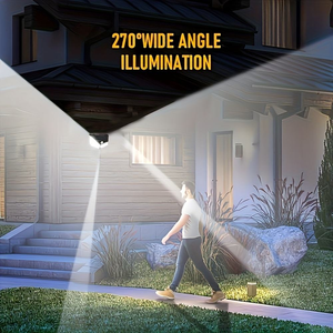 Luces Solares para Exteriores, 100 LED, 3 Modos de Iluminación, Sensor de Movimiento, Lámpara de Pared Impermeable para Valla, Patio, Camino - Product Image 6