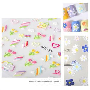 Calcomanías de Uñas 5D <span class=keywords><strong>con</strong></span> <span class=keywords><strong>Flores</strong></span> en Relieve, Adhesivos Decorativos para Uñas <span class=keywords><strong>con</strong></span> Diseño de Conejo, Decoración de <span class=keywords><strong>Manicura</strong></span> - Product Image 6