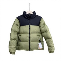 Veste matelassée unie orange et noire pour homme, manteau d'hiver, col montant, fermeture éclair, décontractée, imperméable, longueur standard, streetwear
