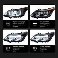 Feux avant à LED Veidt pour BMW Série 5 E60 (2003-2010) - Style M5 avec feux de jour bicolores Angel Eye modifiés
