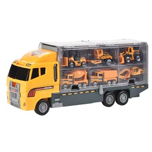 玩具6合1压铸建筑玩具汽车和卡车塑料载运卡车儿童玩具套装