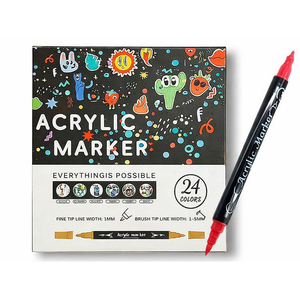 NOVISON Dual Tip Brush Tip Acrylic <b>Paint</b> Markers 120 Colors Permanent Ink for Paper Use - Product Image 1