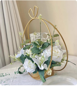 Accesorios de Decoración para Mesa de Boda de Lujo, Florero Dorado Resistente y Económico, Soporte de Metal para Flores - Product Image 2