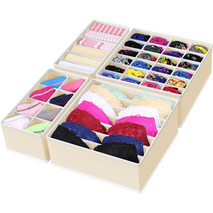 Juego de Organizadores de Cajones, Almacenamiento para Armarios, Cajas Plegables de Tela No Tejida, Divisores Multiceldas para Ropa Interior y Calcetines, OEM ODM para Venta al por Mayor - Product Image 1