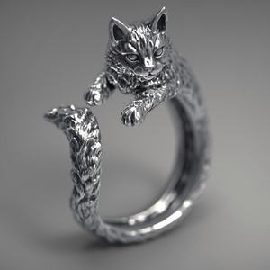 New Cat <b>Rings</b>, Cute Animal <b>Adjustable</b> Paw <b>Ring</b> Cat Lovers Women Gift <b>Size</b> <b>Adjustable</b> Brass Material Horse <b>Ring</b> - Product Image 2