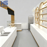 Kiosque à desserts personnalisé pour centre commercial, comptoir de présentation de gâteaux, stand de pâtisserie avec éclairage LED