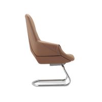 Chaises de bureau de conférence commerciales de luxe modernes Salle de réunion promotionnelle Chaise de bureau de direction en cuir véritable brun