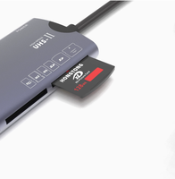 Lecteur de cartes multifonction externe haute vitesse en alliage d'aluminium, interface Type-C, lecteur de cartes SD CF XD six-en-un pour appareils photo