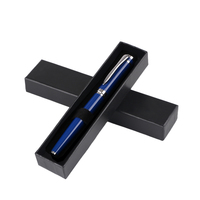 Nouveauté papeterie cadeaux parfaits article de luxe étui à stylo à roulettes en métal stylo noir et or avec boîte