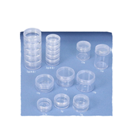Pot en plastique transparent 2,5g 3g 5g 10g 12g 15g pour échantillons de crème cosmétique, poudre libre, rangement de bijoux, avec couvercle à vis multicouche
