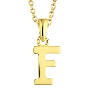 Customized Design Letter 14k 18k Gold Plated Charm A-Z Letters Shape Initial Pendant Necklace