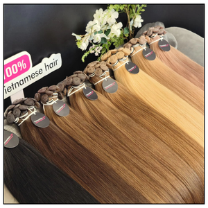 Extensions de cheveux humains professionnelles Genius Weft, douces et lisses, cheveux Remy, fabrication OEM disponible depuis le Vietnam - Product Image 3
