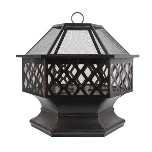 Panier à feu extérieur robuste <span class=keywords><strong>de</strong></span> style tendance pour <span class=keywords><strong>bois</strong></span> <span class=keywords><strong>de</strong></span> chauffage, forme hexagonale, pour cuisson en extérieur - Product Image 2